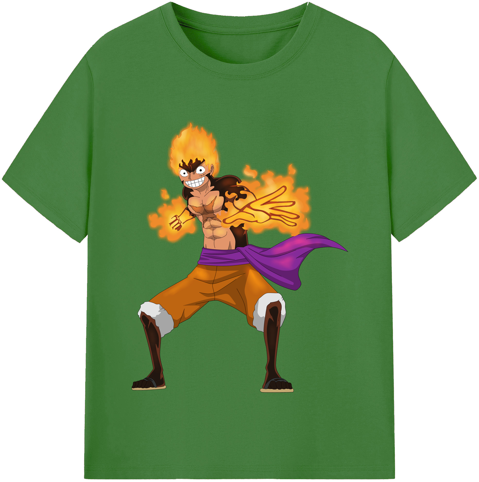ワンピース モンキー・D・ルフィ ONE PIECE Monkey D. Luffy レディースカジュアルプリントTシャツ（綿100％）